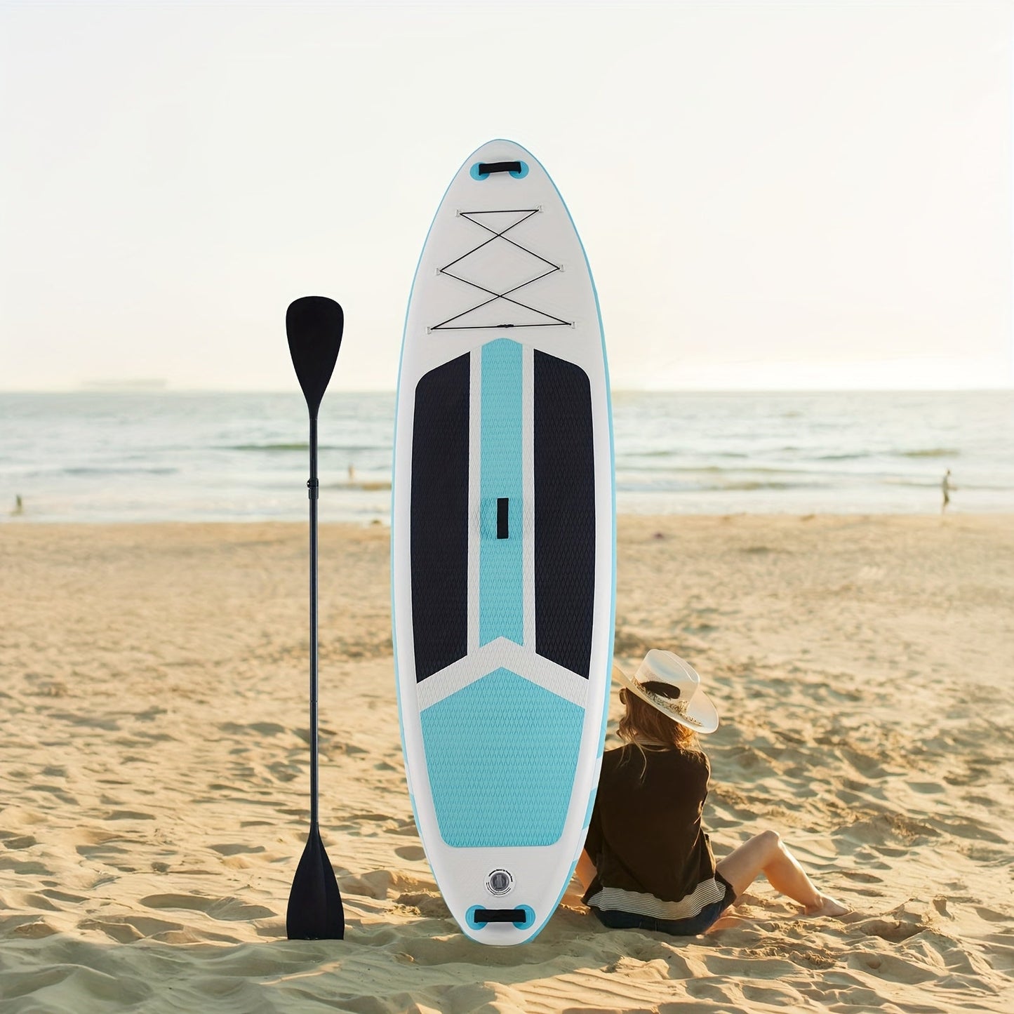 Inflatable Paddle Board 10.5ft – Wide Stable Non-Slip Deck SUP Board with Premium Accessories for Yoga Fishing Boating Traveling Surfing Adults