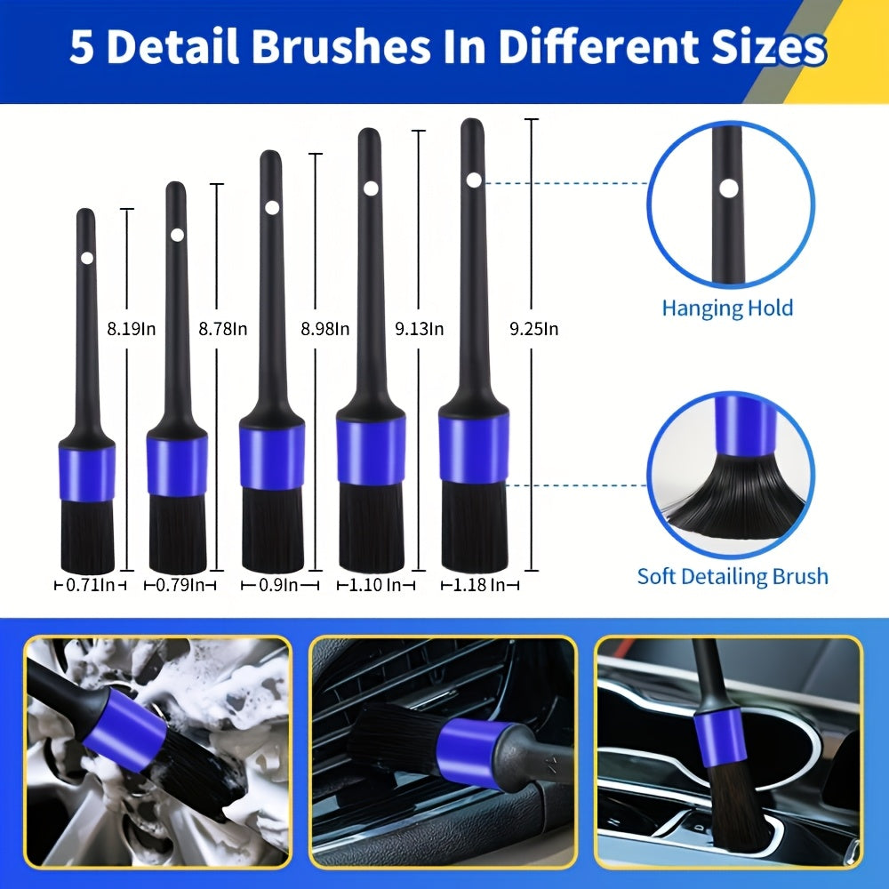 28pcs Car Wash Set, Car Wash Brush Set, Car Wash Drill Brush Set, Repair Brush, Car Wash Set, Car Wash Accessories, Car Interior, Exterior, Wheel and Tire Cleaning Tool Set.