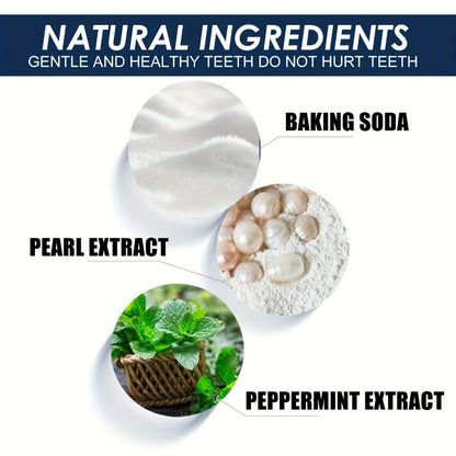 Baking Soda Tooth Powder with Honeysuckle & Mint Extract — Natural Teeth Whitening, Stain Removal & Long-Lasting Fresh Breath, Antibacterial Daily Dental Powder, 80ml Compact for Home & Travel