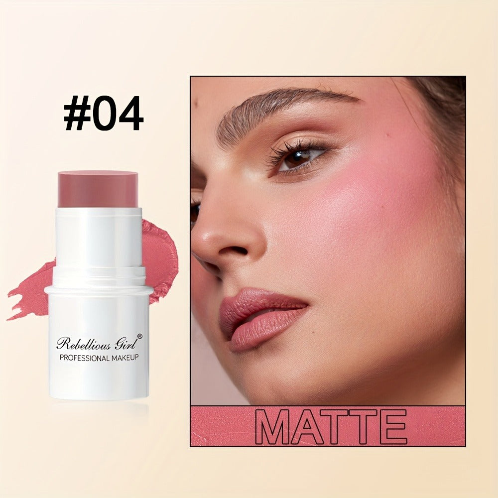 Contour Highlight Blush Stick Set 4-Piece with Professional Brush | Creamy Waterproof Cheek Sculpting Kit | Highlighter + Blush + Bronzer Sticks | Matte & Luminous Finish for All Skin Tones