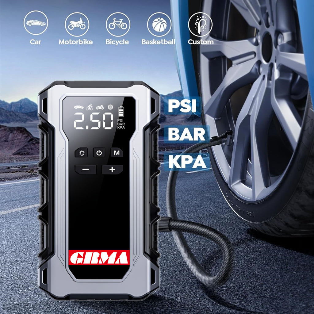 Car Emergency Start Power Supply with Air Compressor, RV Car Emergency Start Power Supply 12V Car Emergency Starter, Portable Car Starter with LED Light, RV Emergency Power Supply Products, Car Jumper Starter
