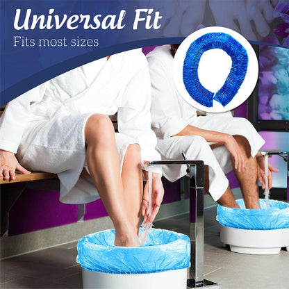 Disposable Pedicure Liners 400 Count XL 48"x48" Blue - Plastic Foot Spa Bowl Liners 9.5 Mic for Pedicure Chair Tub Nail Salon Spa, Hygienic Single-Use Foot Bath Bags, Bulk Pack