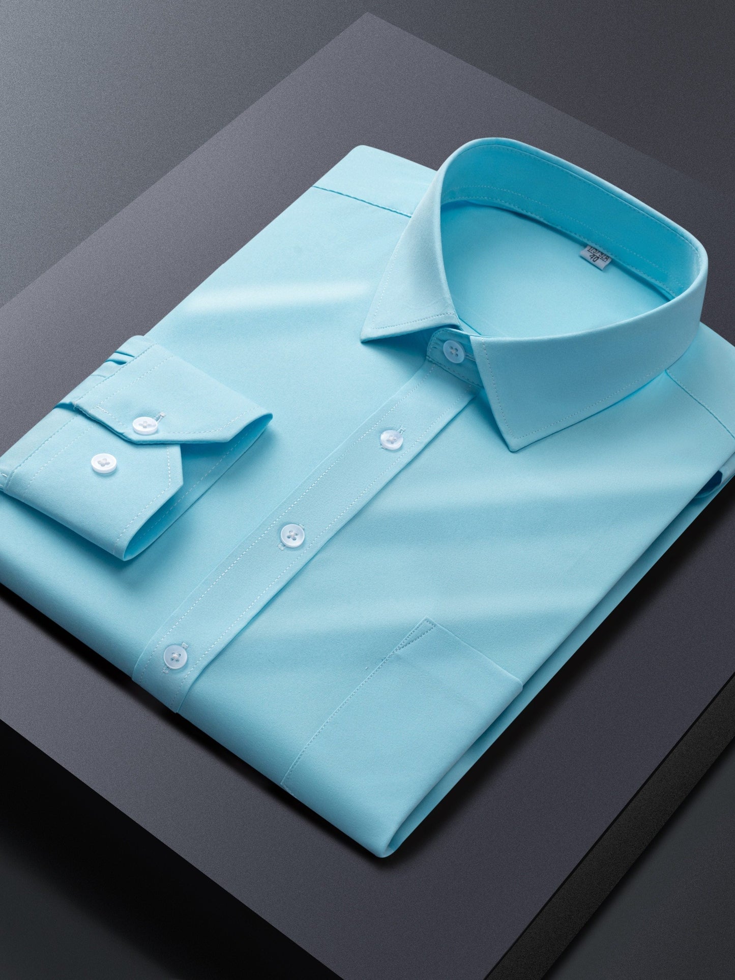 Men's Solid Long Sleeve Dress Shirt - Stretch 2