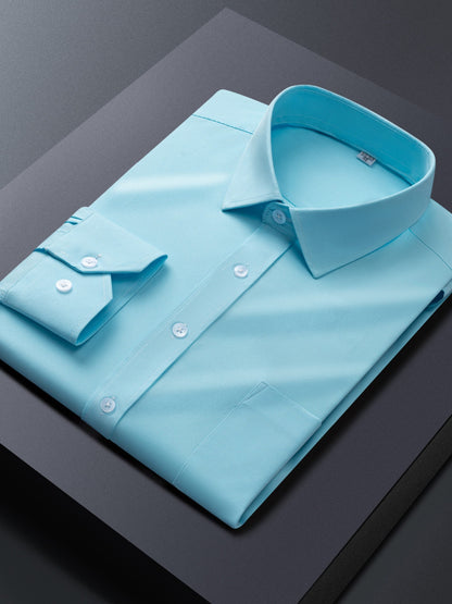 Men's Solid Long Sleeve Dress Shirt - Stretch 2