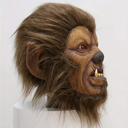 Hairy Beast Latex Masquerade Mask for Men – Natural Latex Full Face Halloween Costume Mask for Themed Party Cosplay Masquerade Ball Scary Dress Up, Cool Dashing Design Hand Washable