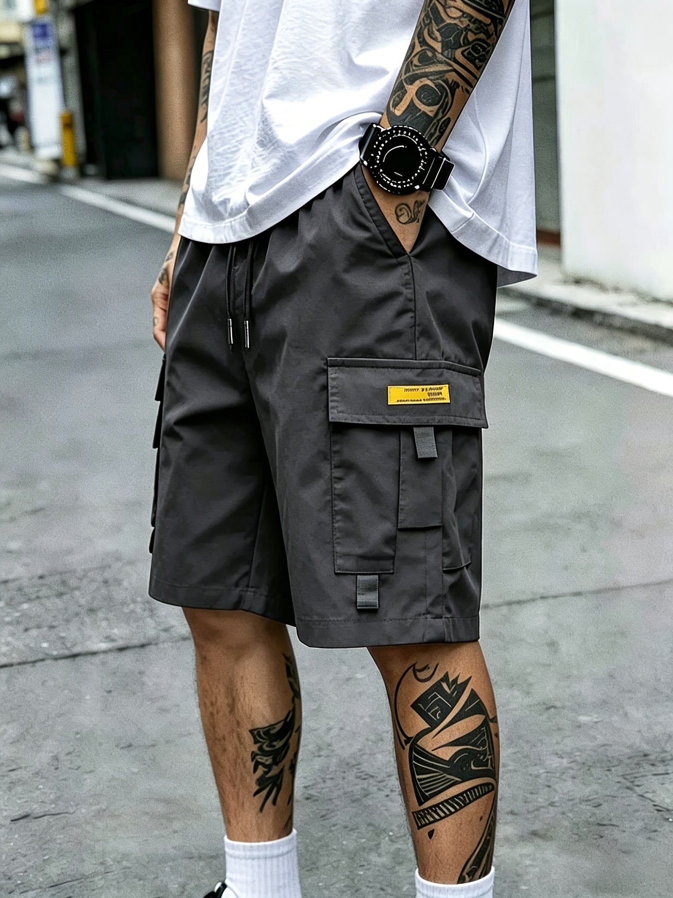 Men's Cargo Shorts - Drawstring Waist With Pockets Travel Style 411557