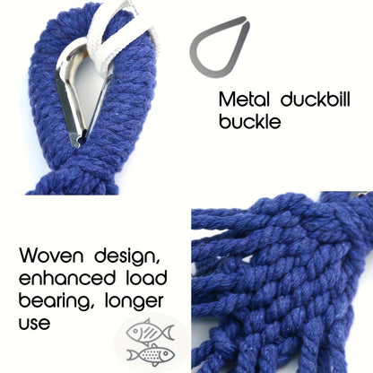 Nylon Hammock Heavy Duty Curved 110 x 59 Inch 100% Woven Nylon Anti-Tip Design Large Double Hammock for Indoor Outdoor Backyard Patio Camping Red Blue