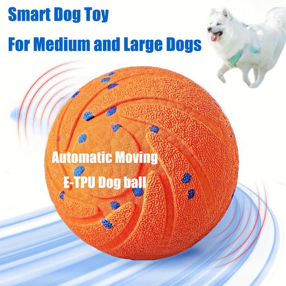 Automatic Moving Dog Ball Toy - Smart Motion-Activated Rolling & Rotating Ball for Medium Large Dogs, E-TPU Durable Bouncy Enrichment Toy for Dog Stimulation & Solo Interactive Play