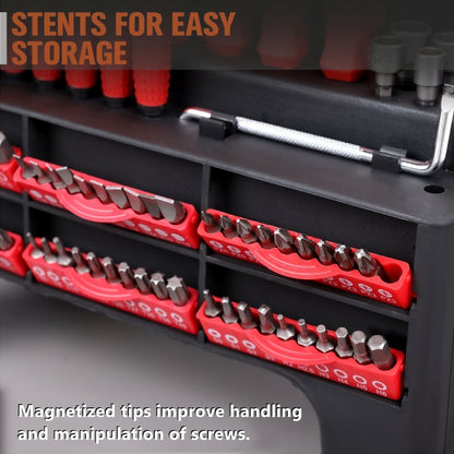 Magnetic Screwdriver Set 100/118/126-Piece – Insulated Chrome Vanadium Bits with Ratchet, Precision & Torx Drivers, Non-Slip Handles, Organized Storage Case for Electronics, Auto & DIY Repair