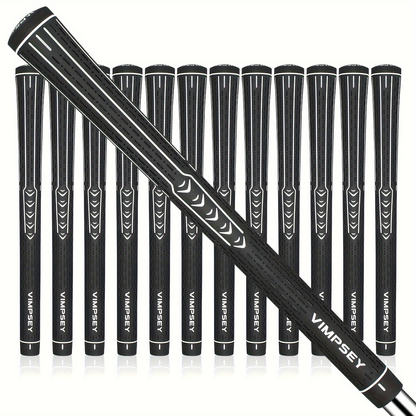 13-Piece Golf Grip Set Standard & Midsize - Rubber Non-Slip Golf Club Grips for Men Women, All Weather Control, Available in White Blue Red Silver | Replacement Golf Grips for Irons Drivers Putters