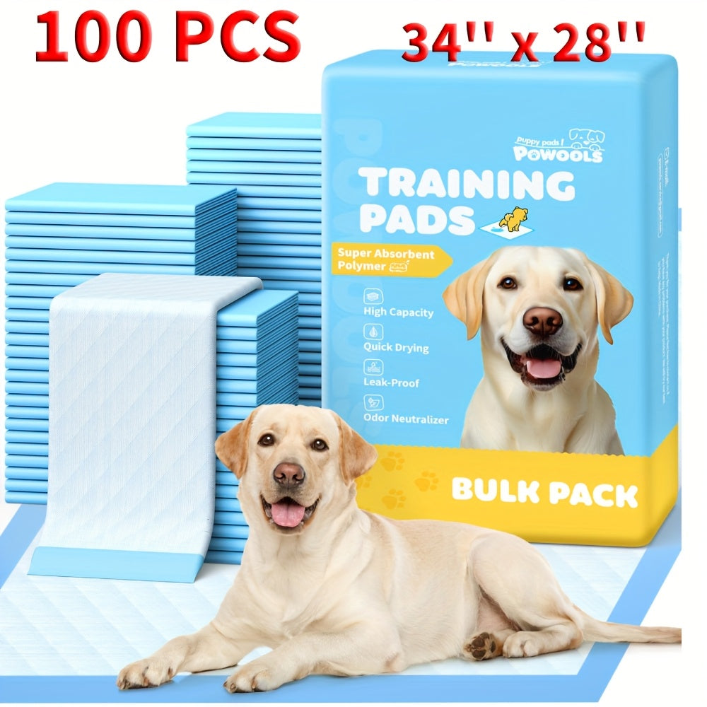 6-Layer Puppy Pads 100 Count - Super Absorbent Leak-Proof Odor Control Dog Pee Pads for Potty Training, Large & XL Size 34"x28" and 22"x22" for Dogs, Puppies & Cats