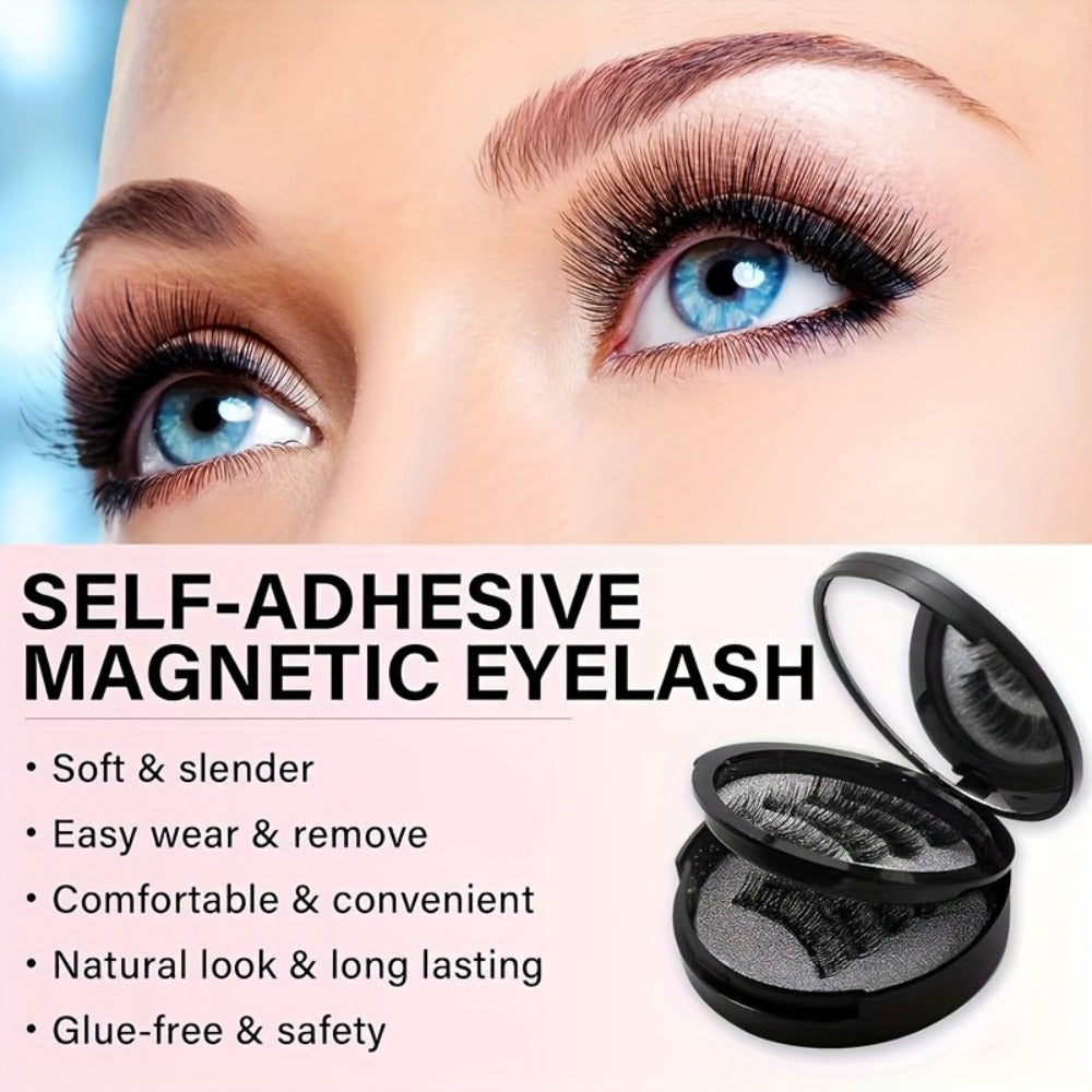 8 Pairs Magnetic Lash Kit with Applicator Clips — 3D Double Magnetic False Eyelashes Set, Waterproof No Glue Reusable Natural Look Lashes for Women Daily Wear & Special Occasions