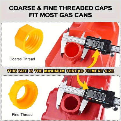 Gas Can Spout Replacement Kit 31Pcs – 8.1" Nozzle for 1/2/5/10 Gal Oil Cans, Vent Caps, Rubber Pad, Spout Cover & Base Caps Included