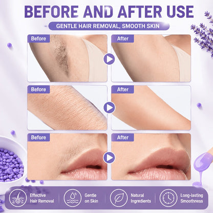Hard Wax Beads for Hair Removal Full Body 1000g/2000g — Professional Waxing Kit with 20 Applicator Sticks, Low Melting Point Beginner-Friendly Depilatory Wax for Sensitive Skin, Unisex Women & Men
