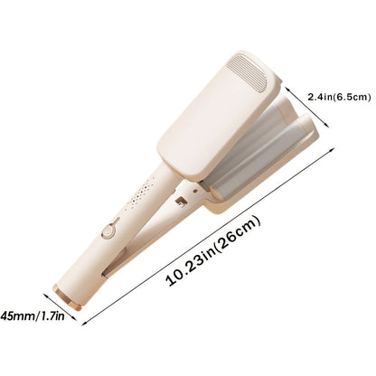 Hair Curling Iron 1.25 Inch - Beach Wave Curling Wand with Dual Voltage, Deep Wave Barrel, Anti-Frizz Ceramic Coating, Easy Home Use, Travel-Ready Styling Tool for All Hair Types