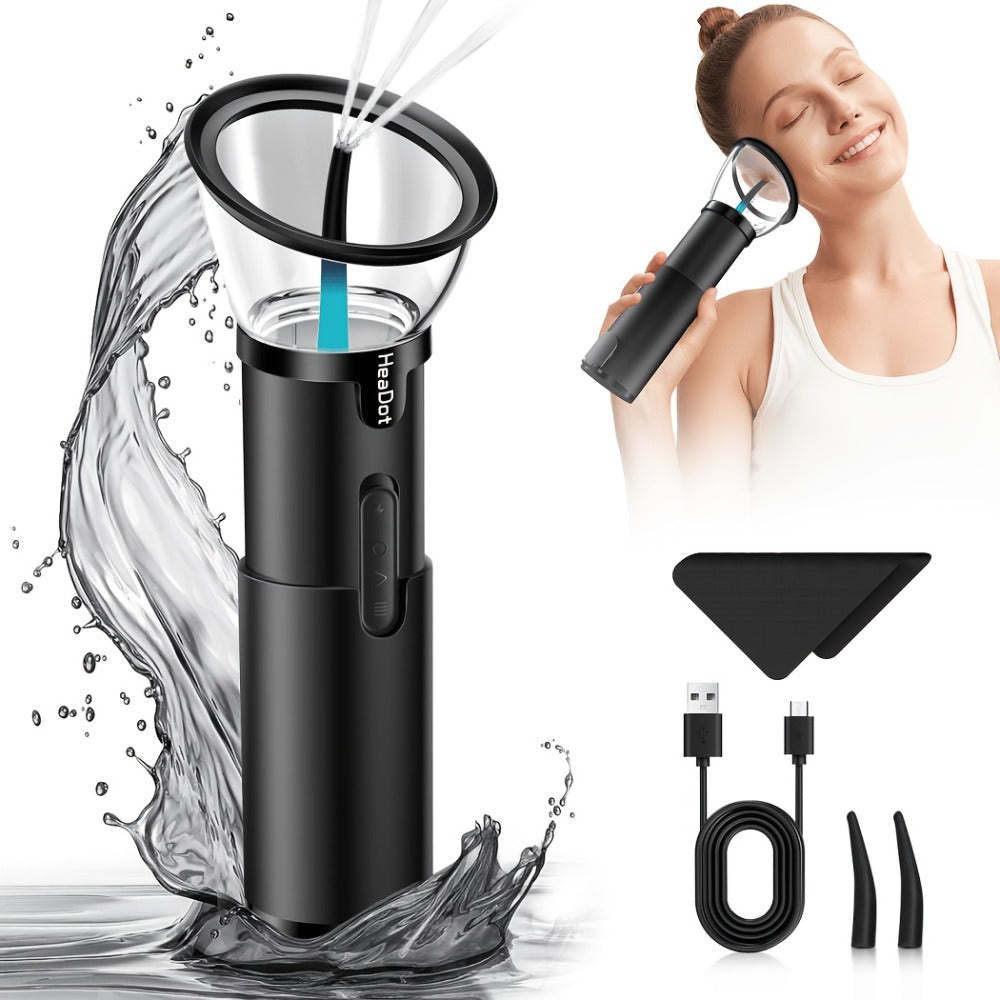 Electric Ear Irrigation Kit Upgraded 4-Speed Dual Tank Design – 6 Tips Hydraulic Ear Wax Removal with Water Temp Sensor, Visual Waste Tank, USB Rechargeable, Nozzle Belt, Safe Home Ear Cleaner