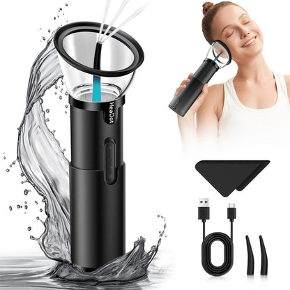 Electric Ear Irrigation Kit Upgraded 4-Speed Dual Tank Design – 6 Tips Hydraulic Ear Wax Removal with Water Temp Sensor, Visual Waste Tank, USB Rechargeable, Nozzle Belt, Safe Home Ear Cleaner