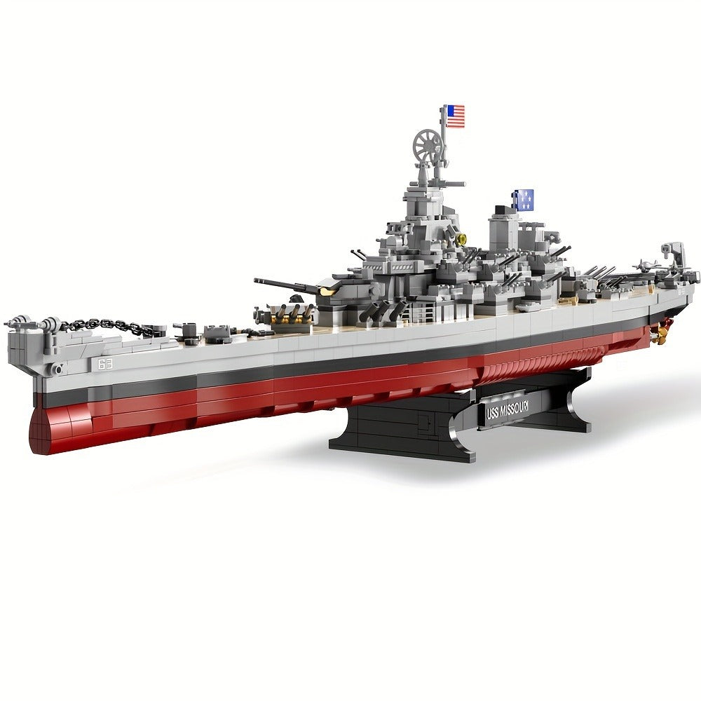 Battleship Model Building Kit 2228PCS – USS Missouri BB-63 Military Historical Warship Construction Set FC4203, Adult Collector Display Model, Unique Gift for History Buffs Men Teens Ages 14+