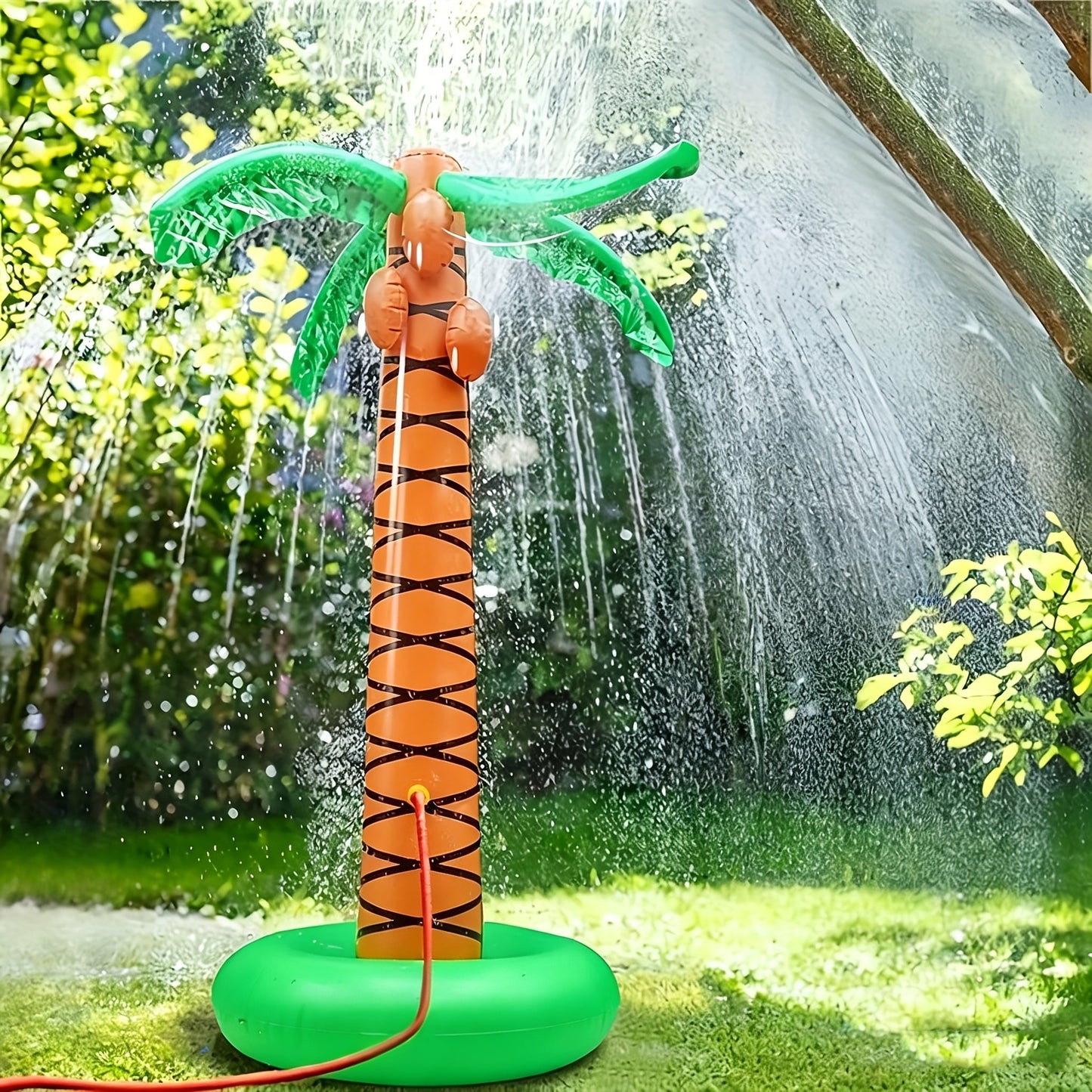 Inflatable Palm Tree Sprinkler 61 Inch for Kids – Backyard Lawn Water Spray Toy, Outdoor Splash Sprinkler for Pool Party Hawaiian Luau Beach Summer Fun Boys Girls Ages 3+