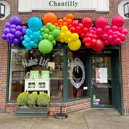 Balloon Arch Kit 422 Pcs Rainbow Matte Latex Balloons in 4 Sizes 5" 10" 12" 18" – DIY Balloon Garland for Birthday Baby Shower Wedding Bridal Shower Graduation & Holiday Party Decorations