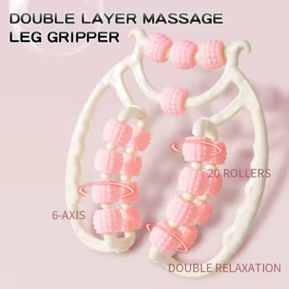Leg Roller Massager 20-Wheel Manual Body Roller with Textured Bumps for Circulation – Portable Leg, Thigh, Waist & Back Roller for Home Gym Travel, Circulation Booster & Muscle Relief Fitness Tool