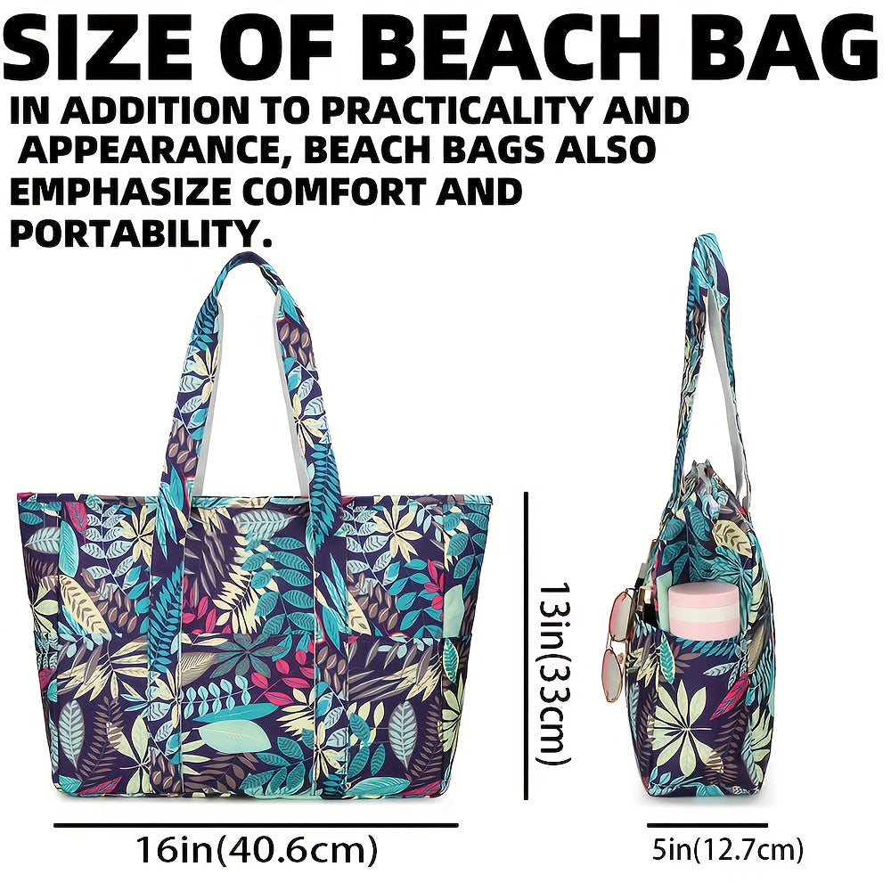 Beach Tote Bag for Women – Sandproof Swim Pool Bag with Dry Wet Separated Pocket Lightweight Travel Utility Bag