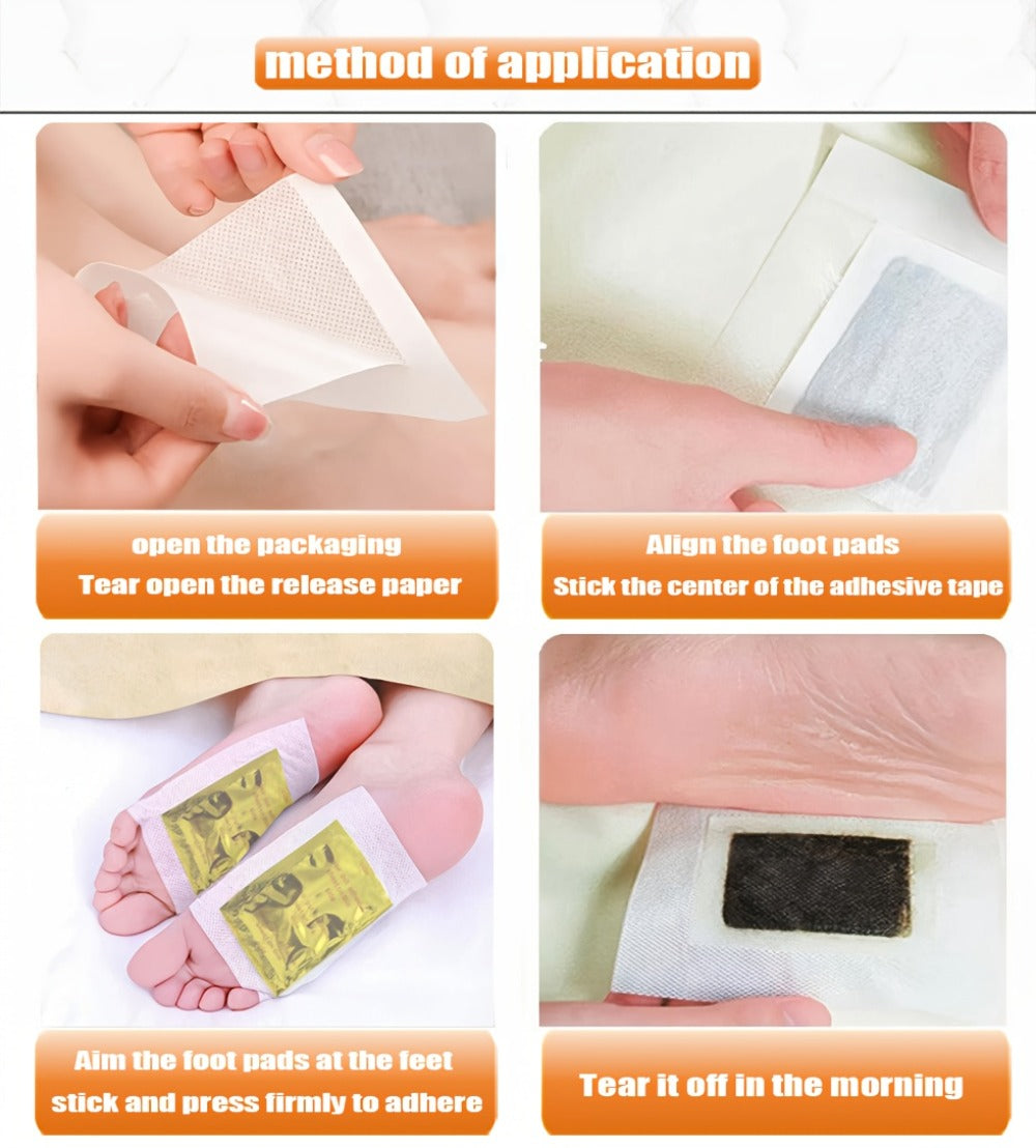 Foot Detox Pads 30 Pack Bamboo Vinegar Ginger Powder Natural Plant Ingredient Deep Cleansing Moisturizing Patches – Overnight Foot Massage Relaxation for Home Office Travel, Self-Care Wellness Gift