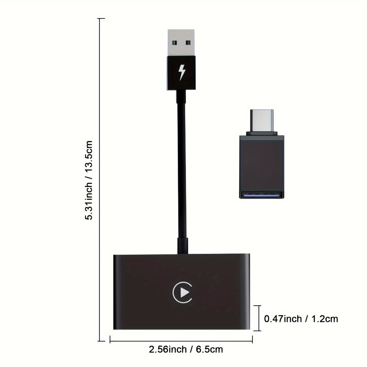 Portable Wireless Adapter Carplay Wired to Wireless Plug And Play Connect Wireless Dongle USB Car Converter for iPhone IOS 10+, Suitable for 2016 And Later Car