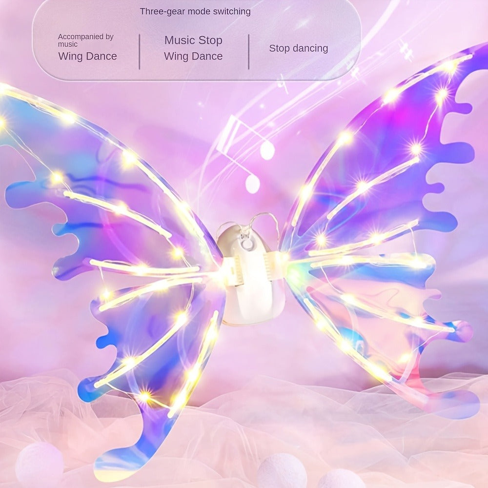 LED Butterfly Wings Glow in the Dark – Motion Sensor & Music Activated Color Changing Lights | Magical Costume Wings for Girls & Women, Halloween Dress Up, Christmas & Mardi Gras Party Accessory