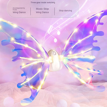 LED Butterfly Wings Glow in the Dark – Motion Sensor & Music Activated Color Changing Lights | Magical Costume Wings for Girls & Women, Halloween Dress Up, Christmas & Mardi Gras Party Accessory