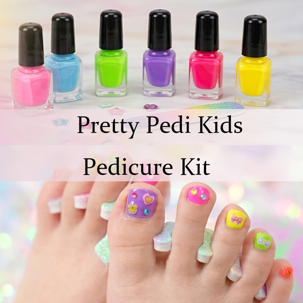 Pedicure Play Set for Girls 8+ – 320+ Pieces Pretend Spa Kit with Colorful Nail Polishes & Stickers | Girls Self Care Party Toy | Best Birthday Christmas Gift for Kids Tweens