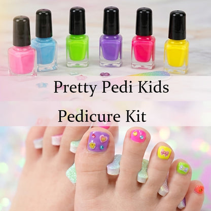 Pedicure Play Set for Girls 8+ – 320+ Pieces Pretend Spa Kit with Colorful Nail Polishes & Stickers | Girls Self Care Party Toy | Best Birthday Christmas Gift for Kids Tweens