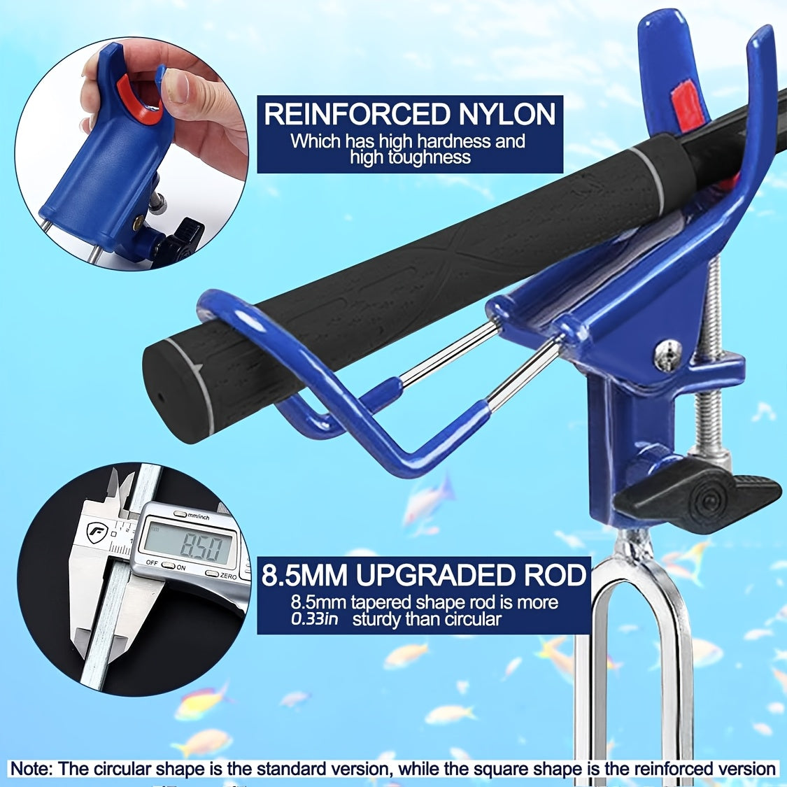 Fishing Rod Holder Ground Stake 360° Adjustable 2pcs Set, Heavy Duty Shore & Beach Rod Bracket Stand for Surf Fishing, Bank Fishing & Outdoor Angling, Reinforced Pole Support Holder