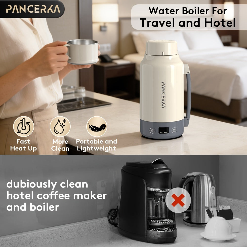 Portable Electric Kettle 400W – 1L 33.8oz Fast Heating 304 Stainless Steel Kettle with Smart Temperature Control, Boil & Warm Functions, Safe & Easy to Clean, Perfect for Travel & Home – Green, White