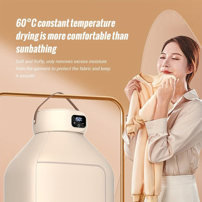 Mini Dryer Machine 600W Portable Clothes Dryer Dual Mode Quiet Operation Timer 1H 2H 8H Energy Efficient for Apartments Dorms RVs Travel Small Spaces Basic Premium