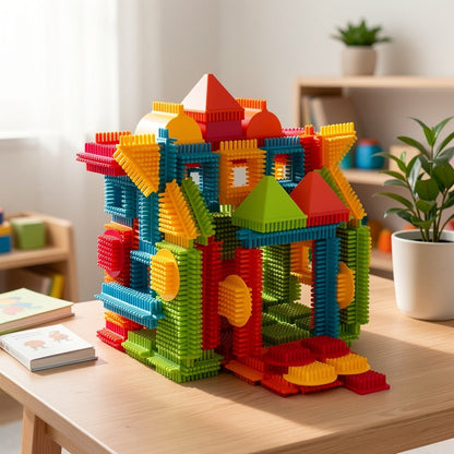 Hedgehog Building Blocks 150 Pieces – Soft Interlocking Bristle Blocks STEM Educational Toy for Toddlers & Preschool Kids, Creative Construction Playset, Birthday Gift for Boys & Girls Ages 3+