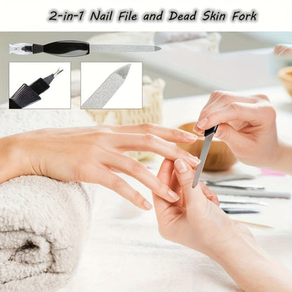 Pedicure Tool Set Stainless Steel Professional Foot Care Kit Dead Skin Callus Remover Nail Cuticle Tools for Women Men 10-Piece & 23-Piece Options Home Salon Travel