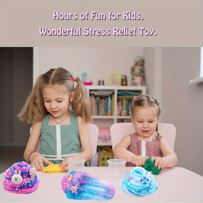 Slime Kit for Girls Boys 12 Cups – Fruit Color Fluffy Slime Making Set with Bull Glue & Mixed Mud, DIY Soft Slime Party Favor Kit, Creative Sensory Toy Gift for Kids Ages 6+