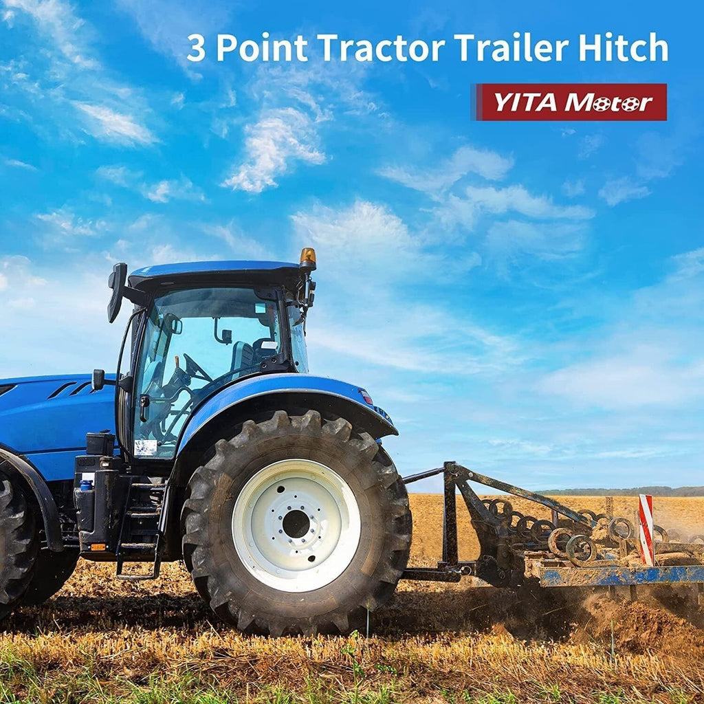 3 Point Trailer Hitch Tow Drawbar 2" Adapter Attach For Category 1 Tractor Drawbar Adapter for Kubota, BX, LM25H, WLM Tractor, NorTrac, Yanmar, Kioti