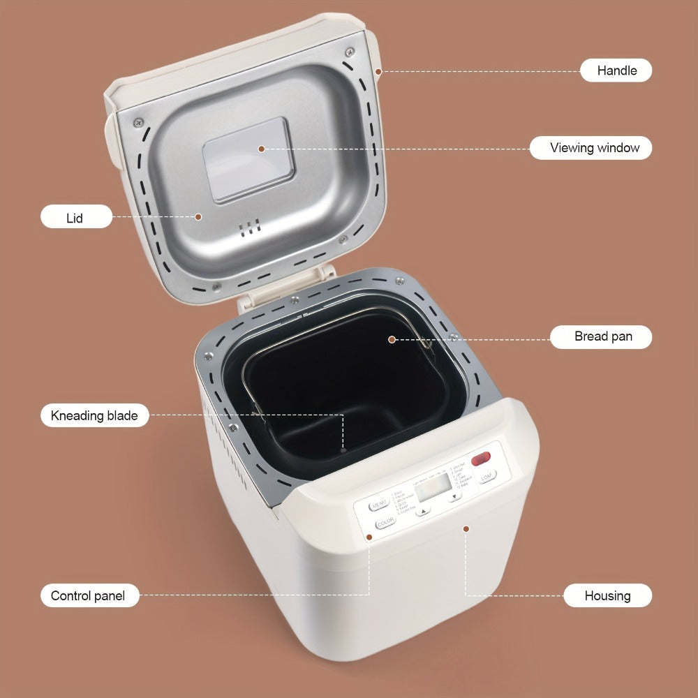 Bread Machine 2LB 12-in-1 Bread Maker with Gluten-Free Setting, Nonstick Pan, 2 Loaf Sizes, 13H Delay Timer & 1H Keep Warm – Automatic Home Bread Maker for Fresh Homemade Bread Every Day