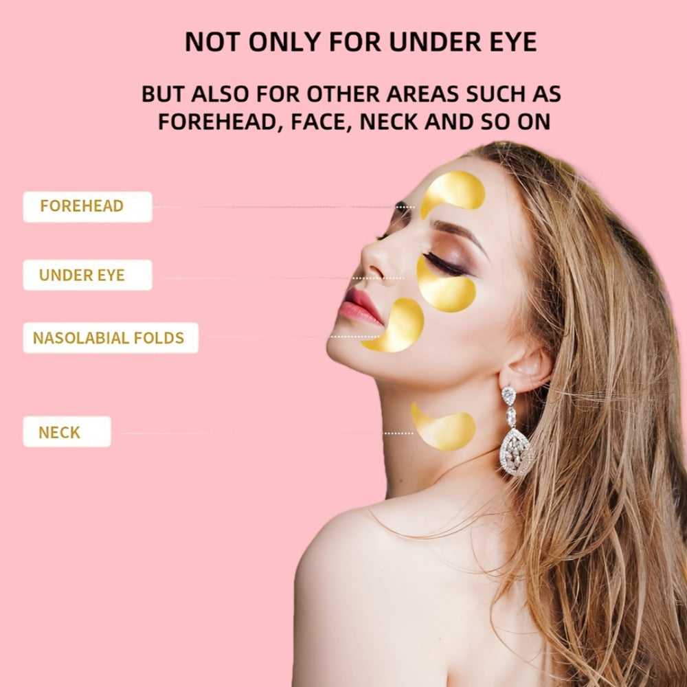 Collagen Under Eye Patches 12 Pairs Glitter Gold Gel Pads - Dark Circles Puffiness Anti-Wrinkle Moisturizing Hyaluronic Acid Eye Mask for Women All Skin Types Skincare Gift