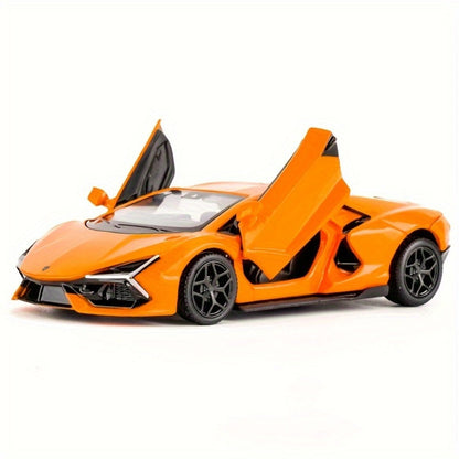 Lamborghini Diecast Car Model 1:36 Scale Alloy Pullback with Openable Doors | Aerodynamic Supercar Replica | Collectible Toy Gift for Kids Adults Orange Green Red