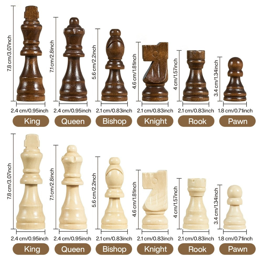 Magnetic Wooden Chess Set 15 Inch – Folding Portable Chessboard with Handmade Pieces, Tournament & Travel Chess Game for Adults Kids Beginners, Birthday Christmas Gift