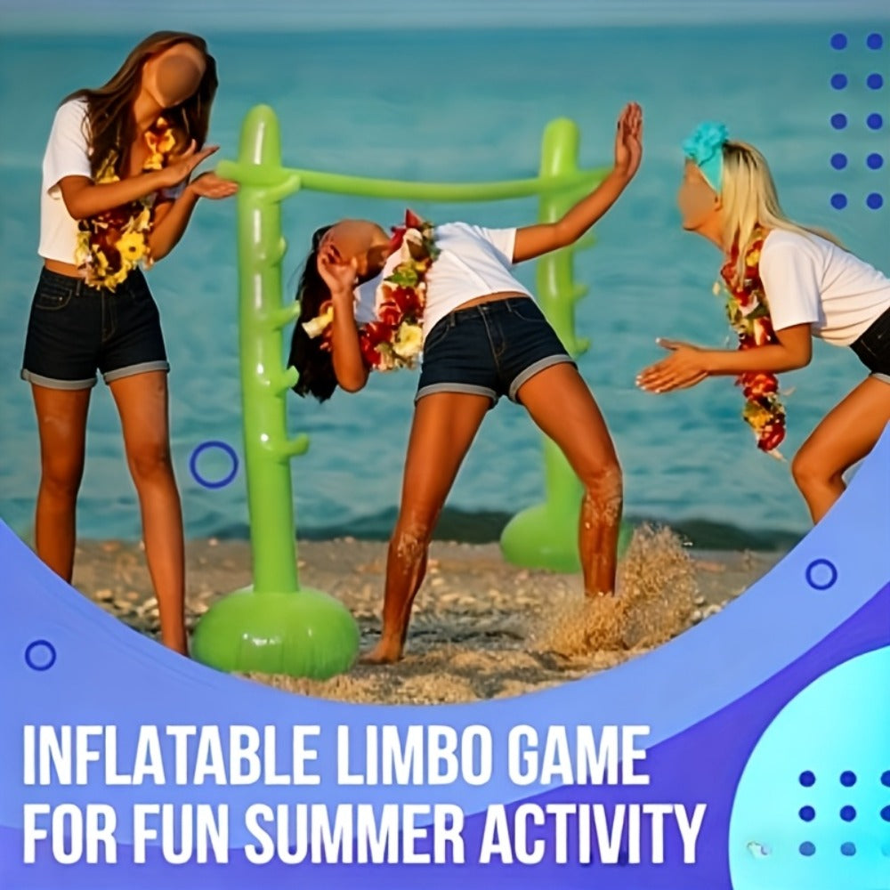 Inflatable Limbo Game Set for Adults & Kids – Portable Durable Limbo Stick Party Game for Outdoor Backyard Fun, Family Festivals, Beach Pool Gatherings & Interactive Group Activities