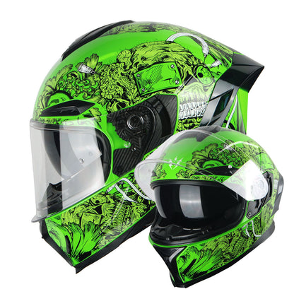 Motorcycle Full Face Helmet DOT Adults Street Bike Dual Visor Sun Inner Shield Anti Fog Pinlock Shield HJAH15