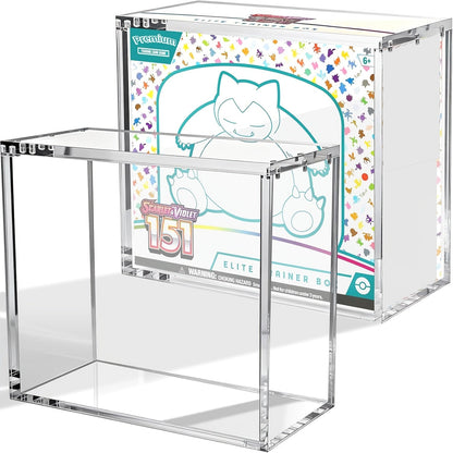 Pokemon Acrylic Display Case for ETB & Booster Bundle – 6mm Thick Clear Box Magnetic Lid UV Resistant Stackable Elite Trainer Box Protector for Card Collectors Gift
