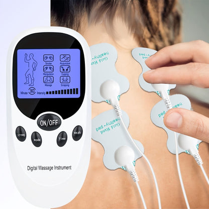 TENS EMS Dual Channel Muscle Stimulator Massager – 8 Electrodes for Back, Shoulder & Knee Pain Relief, Muscle Recovery, Portable Electric Pulse Therapy Device