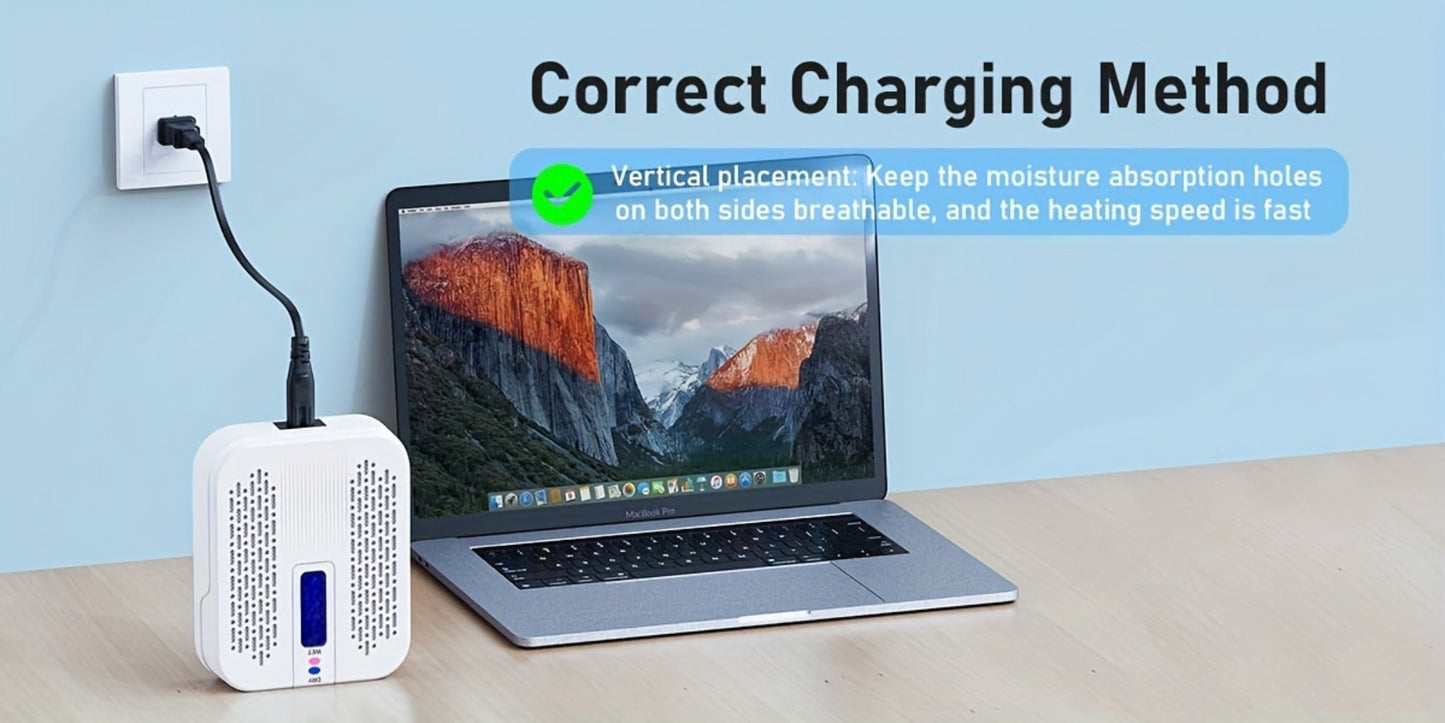 Mini Rechargeable Dehumidifier – Portable Silica Gel Moisture Absorber for Closet, Bathroom, Car, Wardrobe & Bookcase, Reusable Small Dehumidifier with Color-Changing Crystals, Up to 35 Sq Ft Coverage