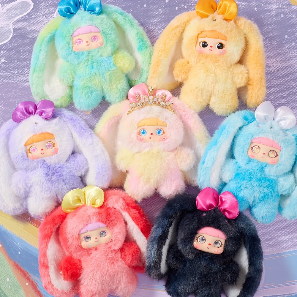 Kawaii Rabbit Plush Toy with Detachable Face — Soft Bunny Stuffed Animal Collectible for Girls Teens Adults | Unique Birthday Valentine's Day Christmas Holiday Gift | Room Decor Shelf Display