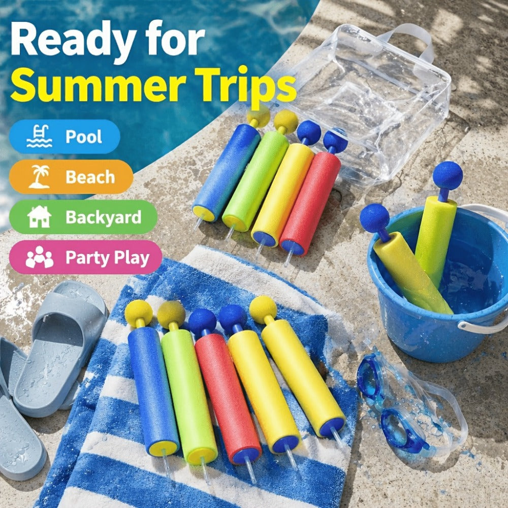Squirt Water Gun Bulk Pack 6/12/18 Pack for Kids - Colorful Foam Shaft Water Soaker Blaster, Pool Beach Backyard Summer Party Outdoor Water Fight Toy Set Party Favor